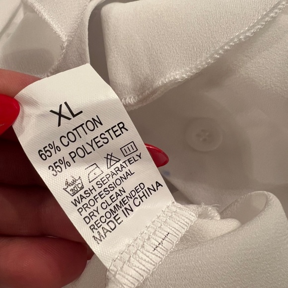 Chic White Ruffle Blouse - Picture 6 of 7